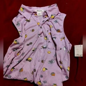 Passport Juniors Sleeveless Lemon Tie Front Top - Purple